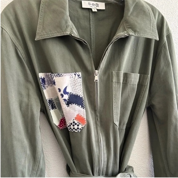 Sea New York Harlow Utility Jumpsuit Army Green - Picture 7 of 11